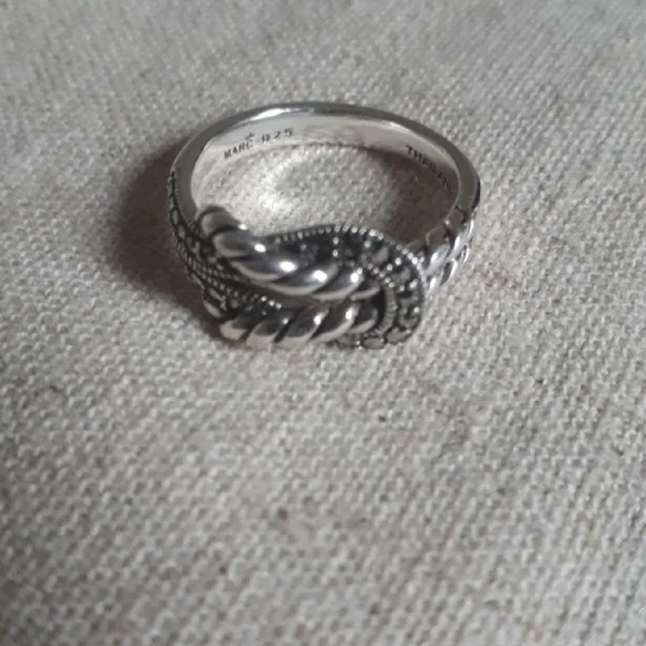 Marc Sterling Silver & Marcasite Twisted Rope Ring - Picture 5 of 9